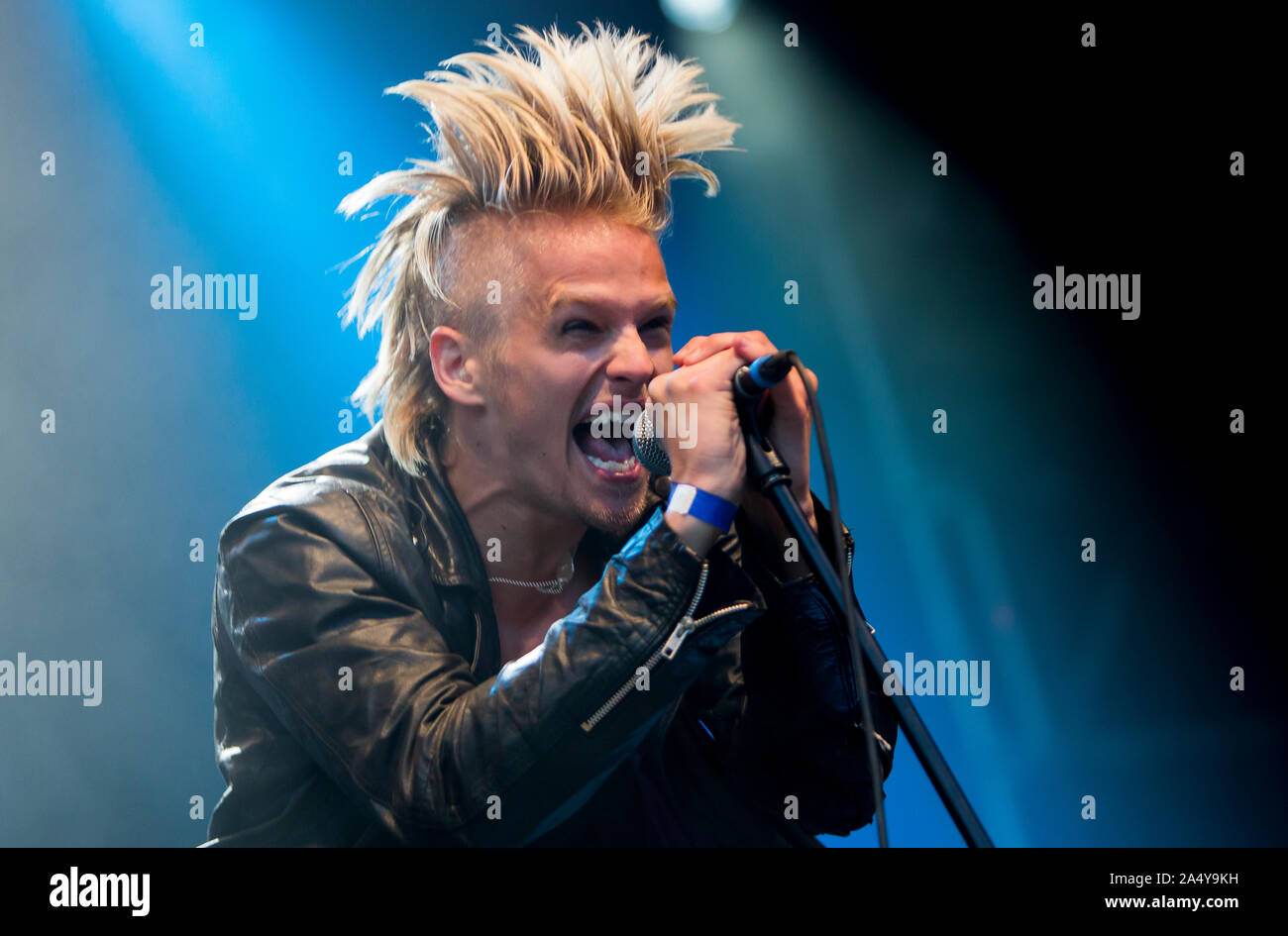 Väsbygruppen H.E.A.T. führt während der väsby Rock Festival. Upplands Vasby, Schweden. Stockfoto