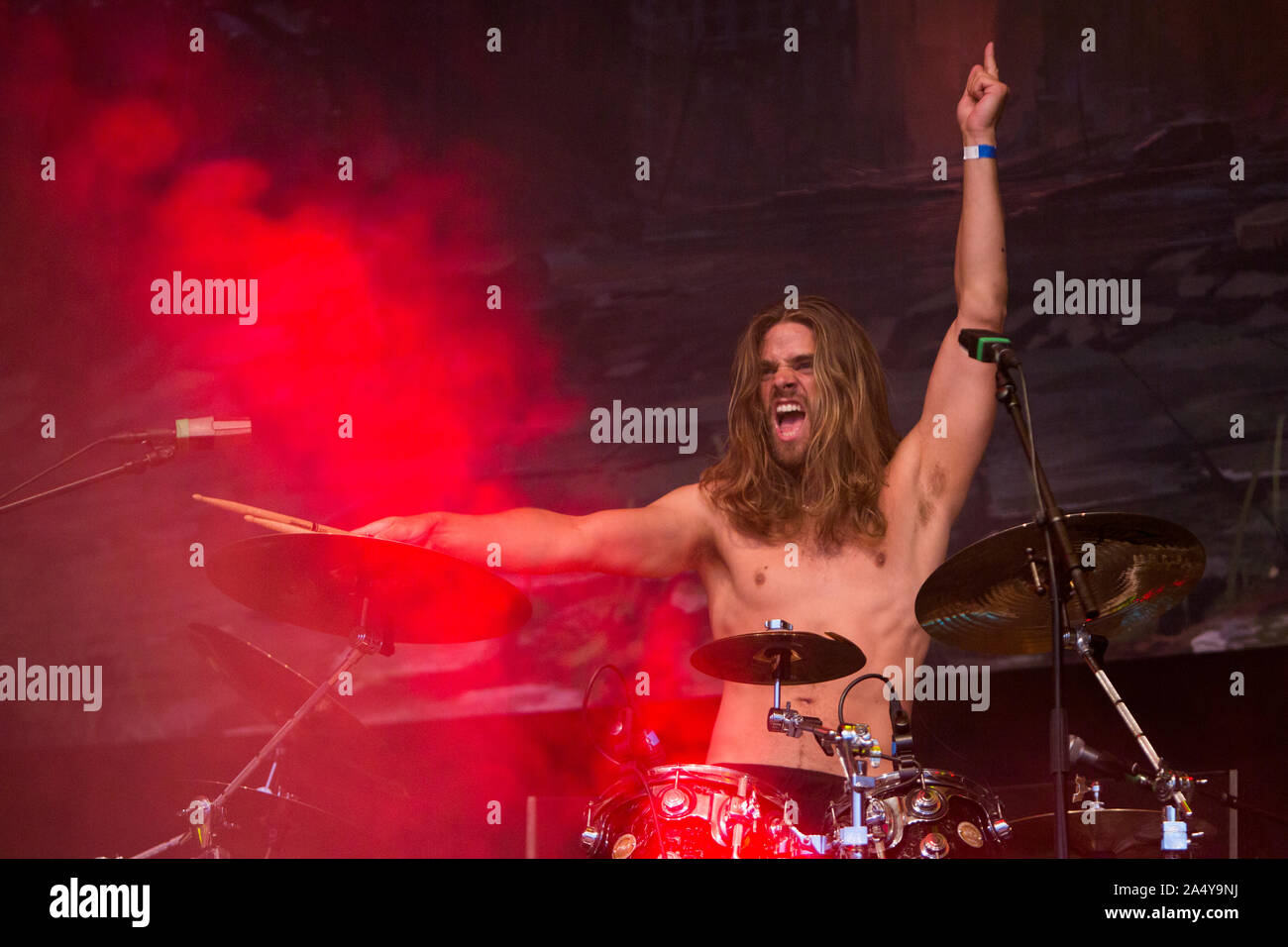 Väsbygruppen H.E.A.T. führt während der väsby Rock Festival. Upplands Vasby, Schweden. Stockfoto