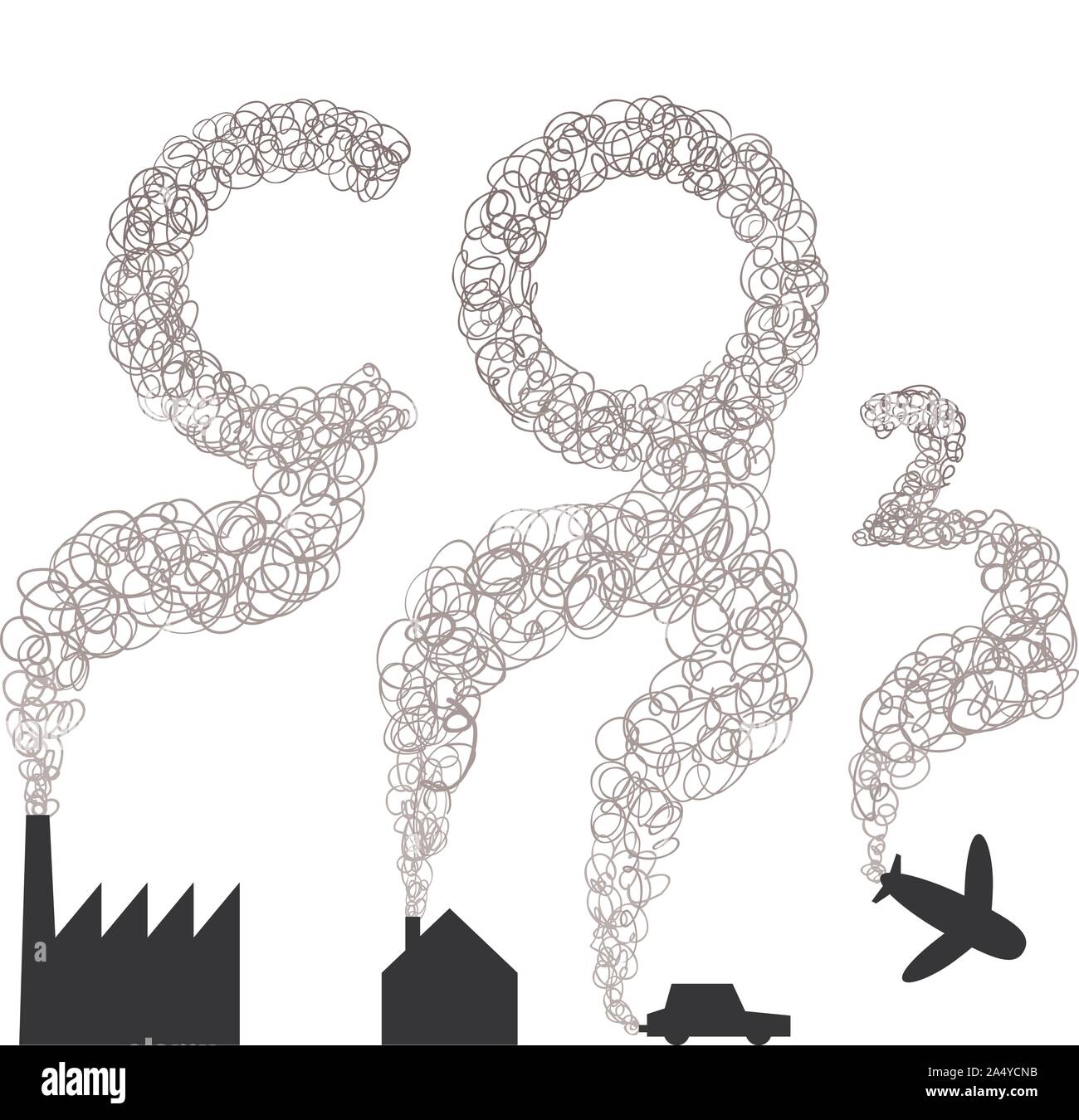 Co2 Emissions Vector Vectors Stockfotos Und Bilder Kaufen Alamy