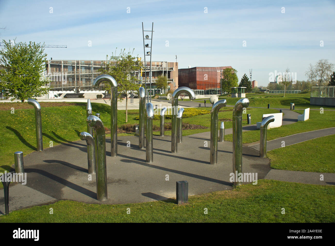 Warschau, Polen. Discovery Park, interaktive audio Installation, Copernicus Science Centre Stockfoto