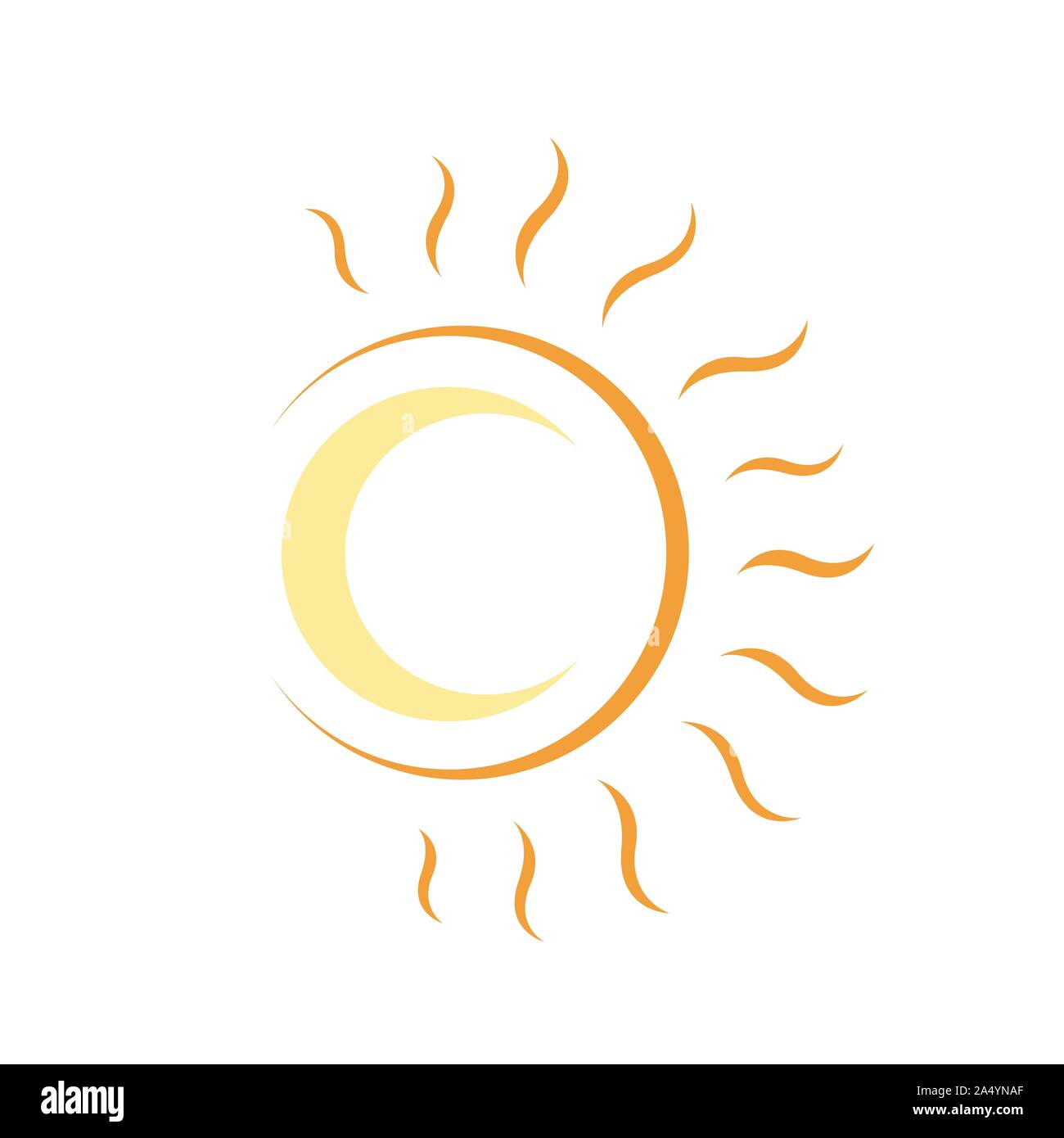 Strahlen crescent Sonne und Mond Logo Design Vektor Grafik Konzept Abbildungen Stock Vektor