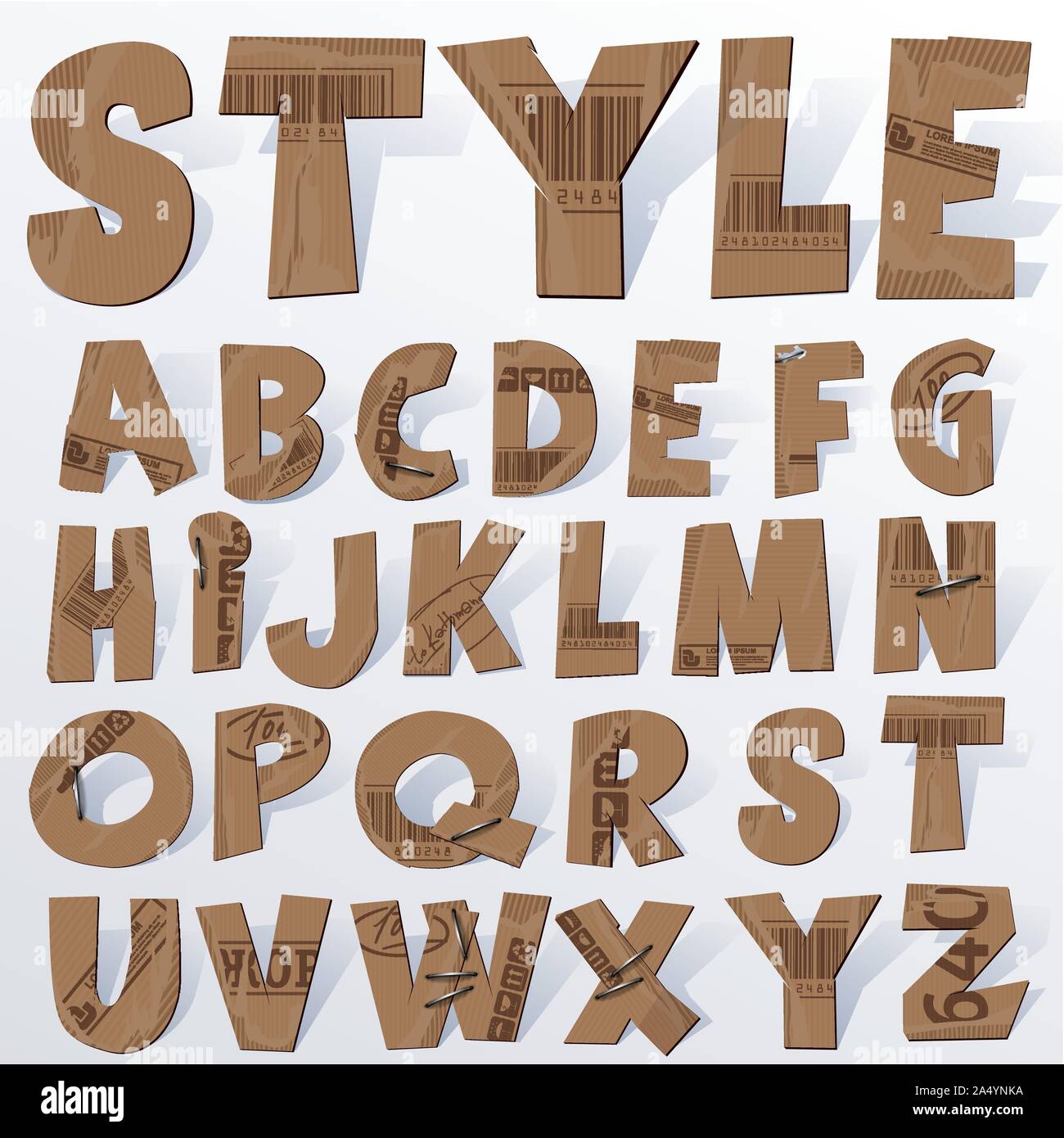 Vektor Karton zahlen. Stock Vektor