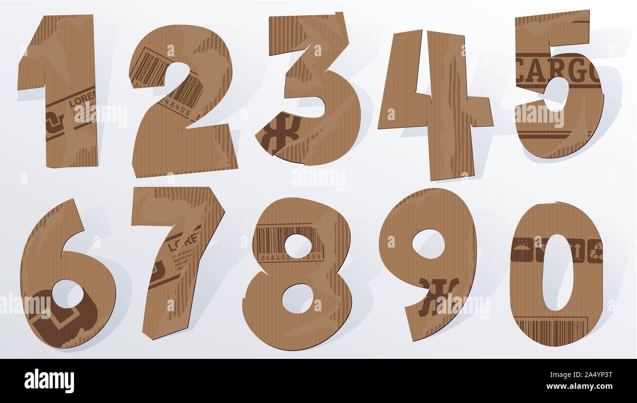 Vektor Karton zahlen. Stock Vektor