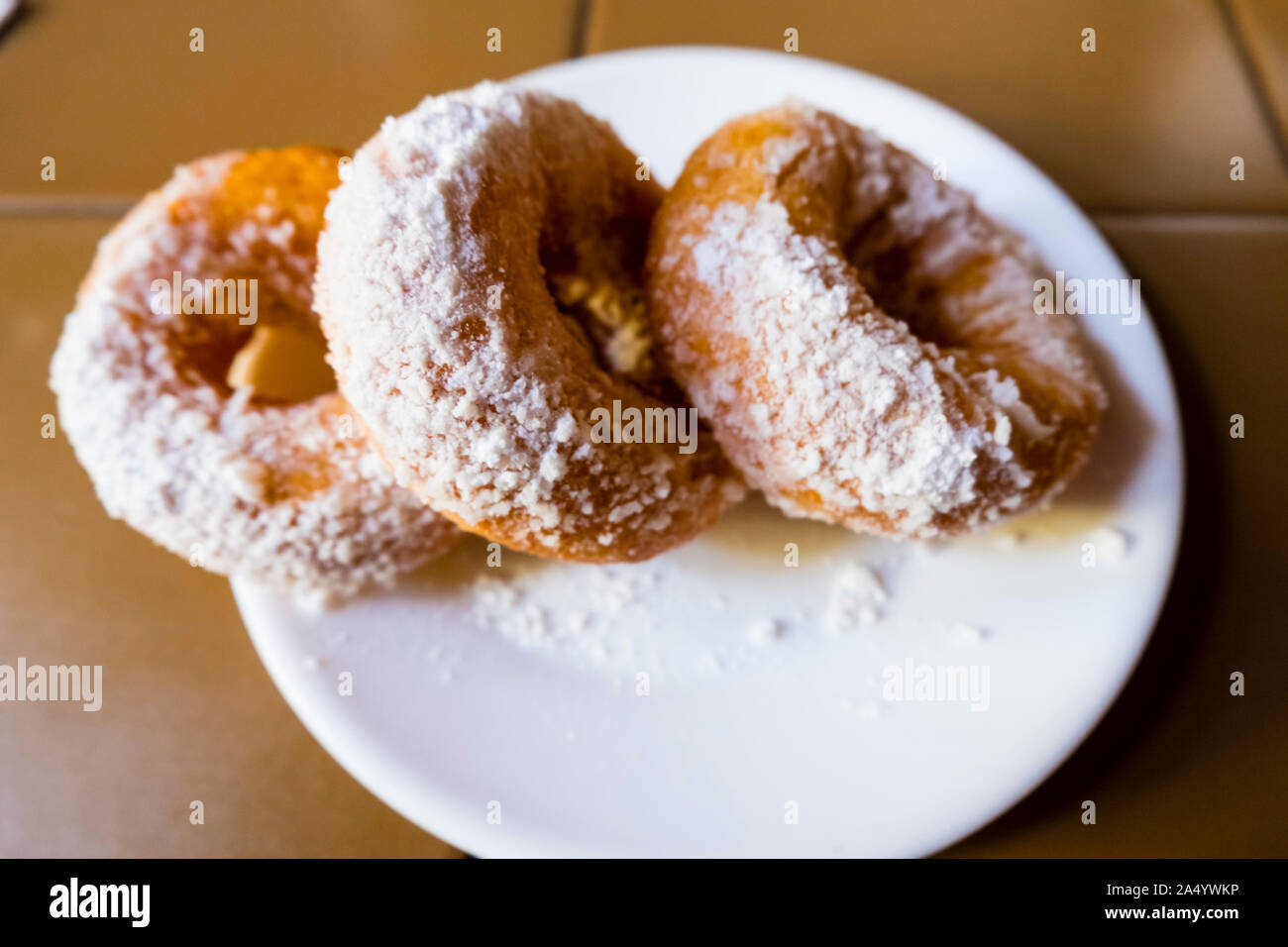 Donuts mit Zucker Beschichtung, Soorikubaar, Pärnu, Estland Stockfoto