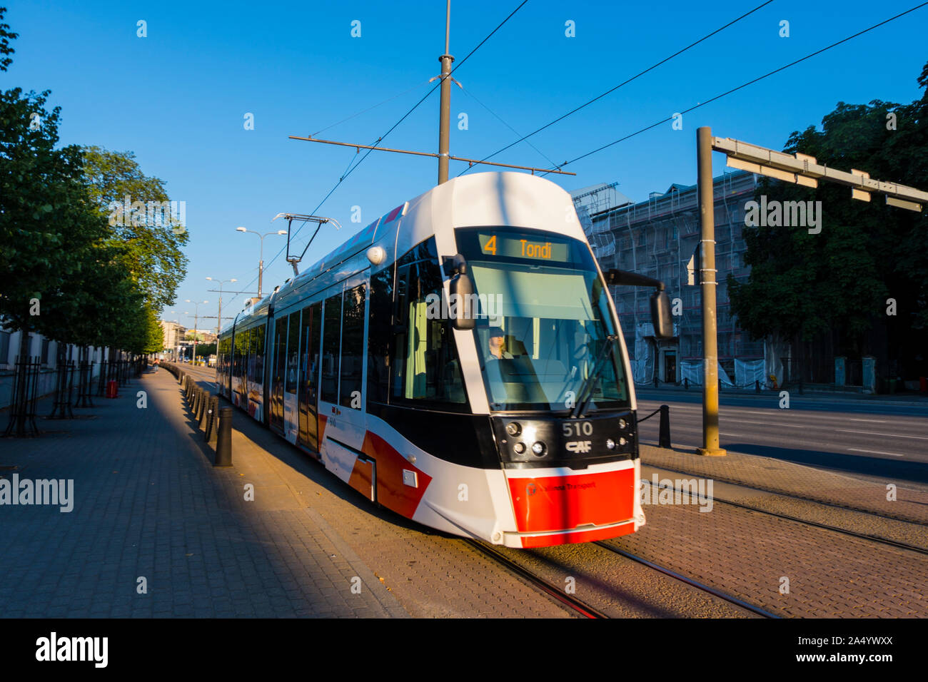 Straßenbahn, Tartu maantee, Kesklinn, Tallinn, Estland Stockfoto