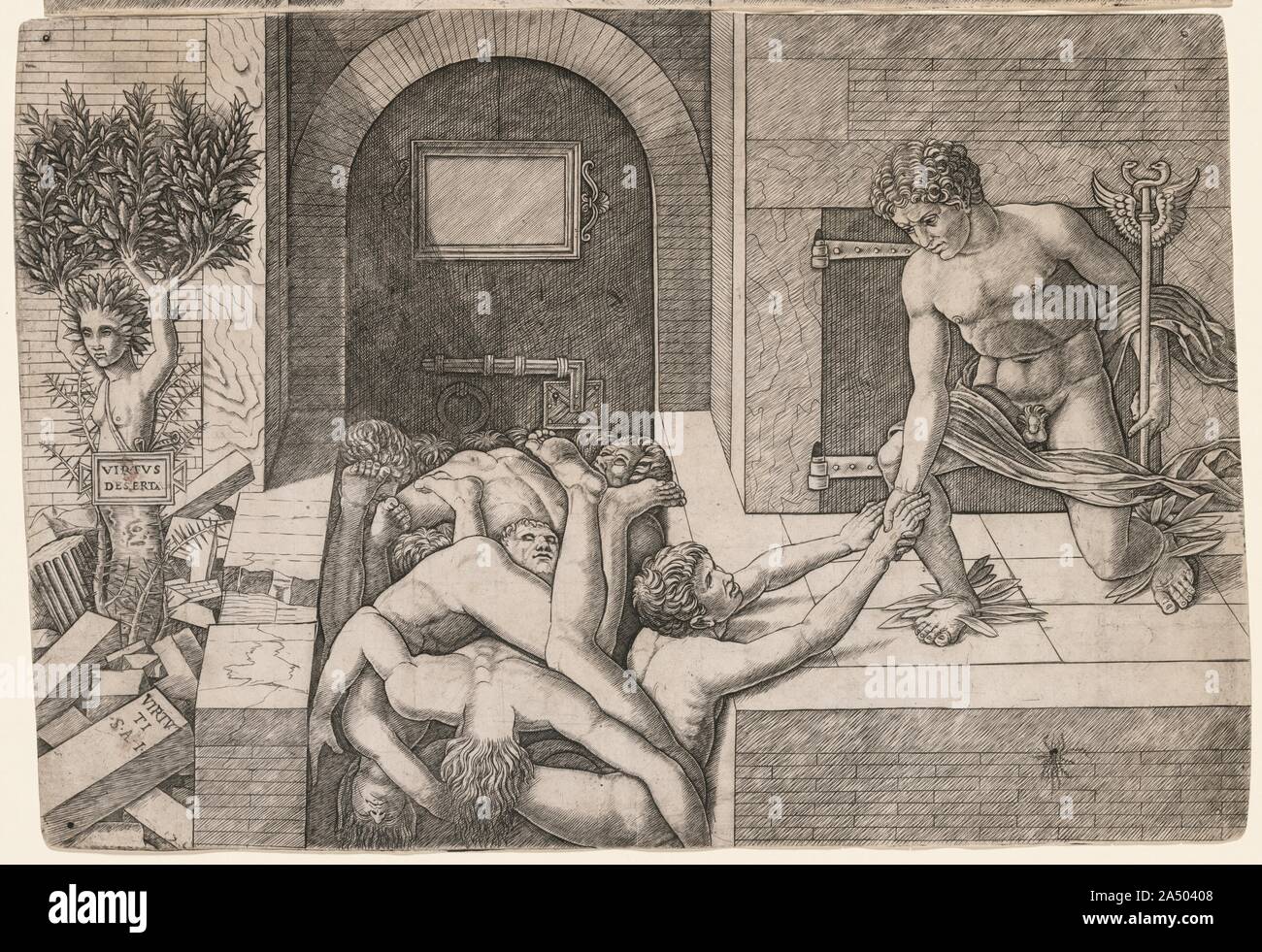 Allegorie auf die Rettung der Menschheit: Virtus Deserta, C. 1500-1505. Stockfoto