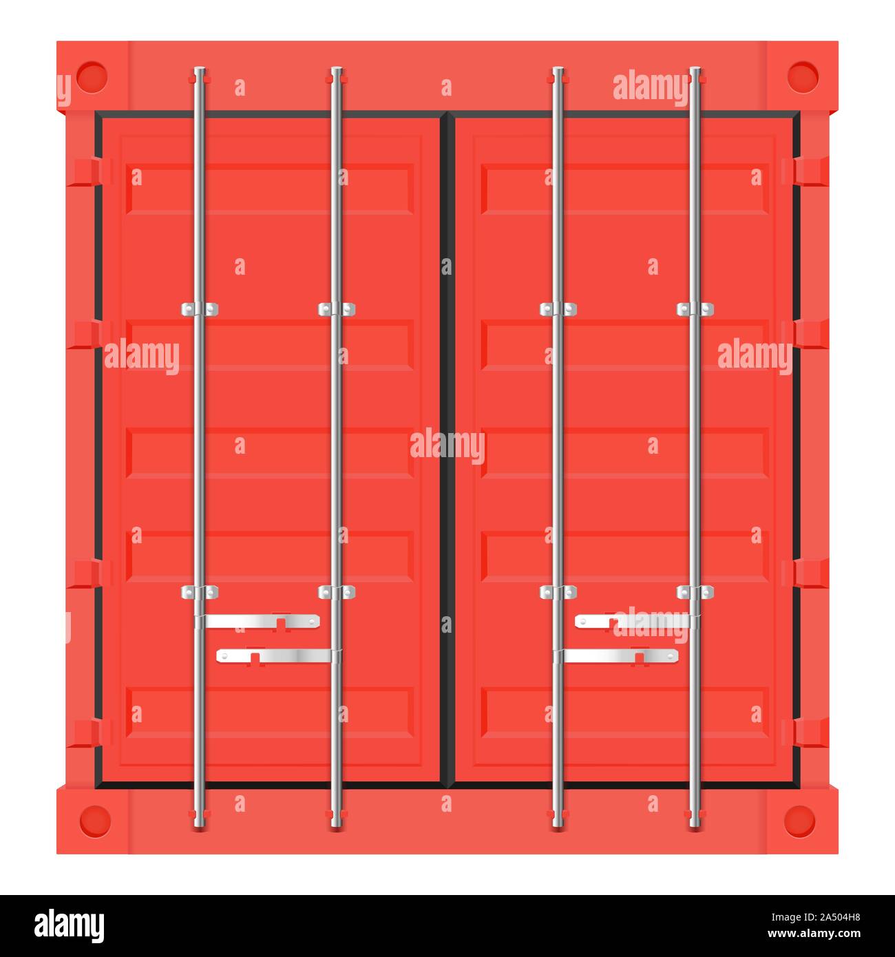 Versand Frachtcontainer. Red intermodalen Container. Ansicht von vorn Stock Vektor