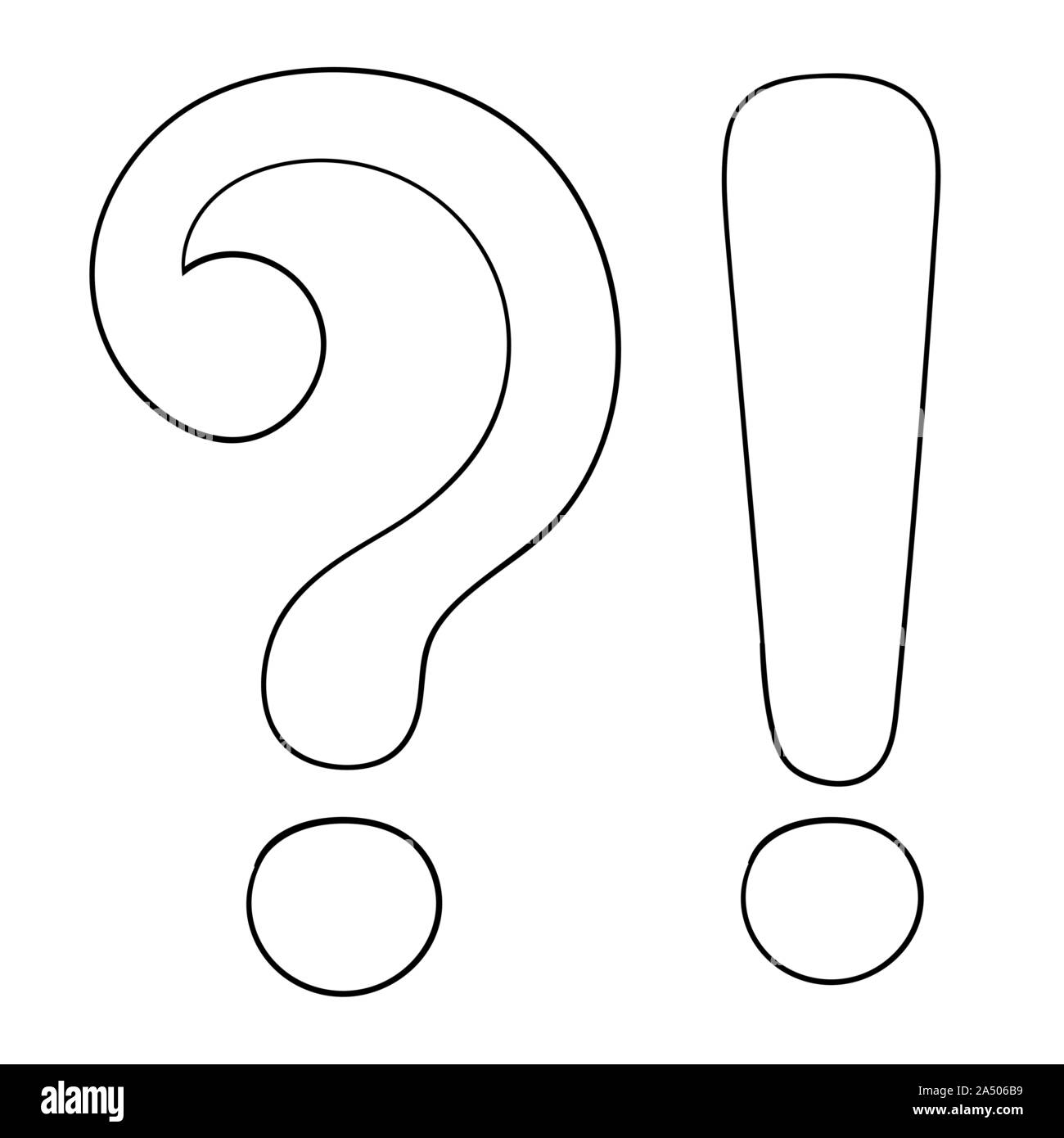 Frage und Exlamation markiert. Übersicht Symbol Stock Vektor