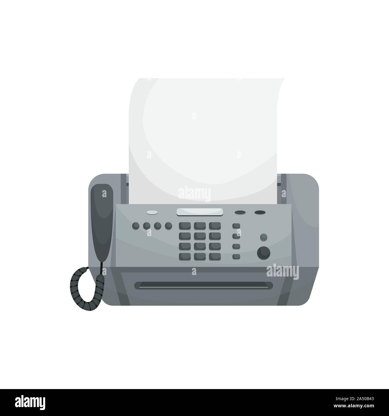 Isolierte vektor Fax. Office Geräten, Druckern, Telefonen. Stock Vektor