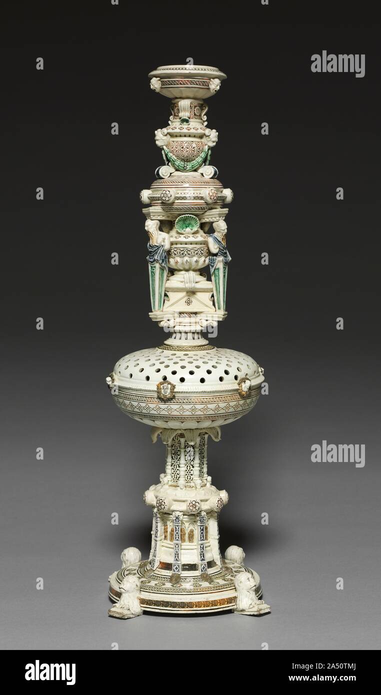 Vase, C. 1520-1540. Als zwei separate Elemente, diese äußerst seltene Beispiel Saint-Porchaire Ware in erster Linie als eine Tour de Force der dekorativen Kunst konzipiert wurden. Stockfoto