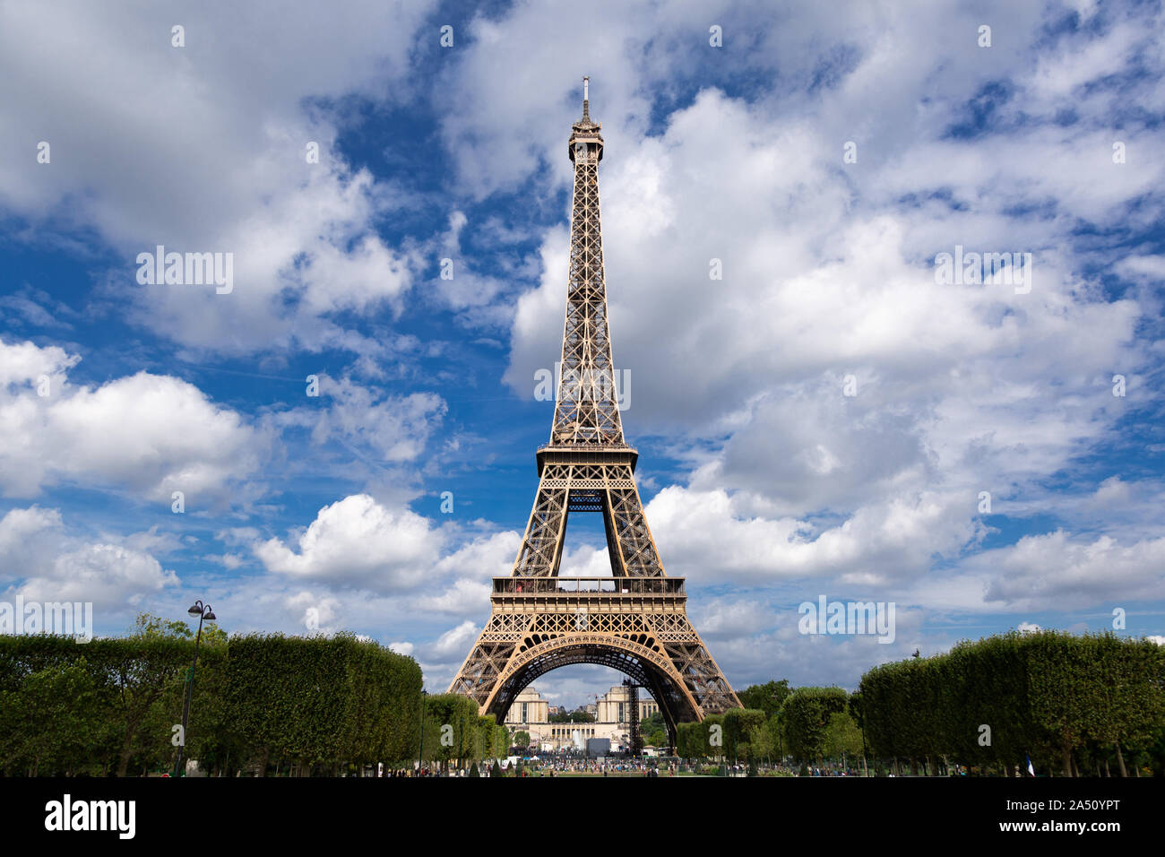 Der Eiffelturm in Paris, Frankreich, am 5. August 2019. Stockfoto