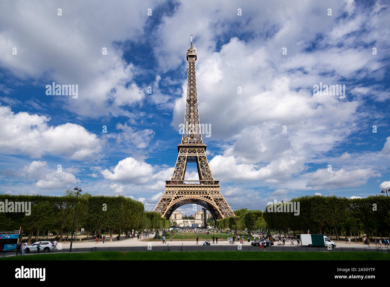 Der Eiffelturm in Paris, Frankreich, am 5. August 2019. Stockfoto