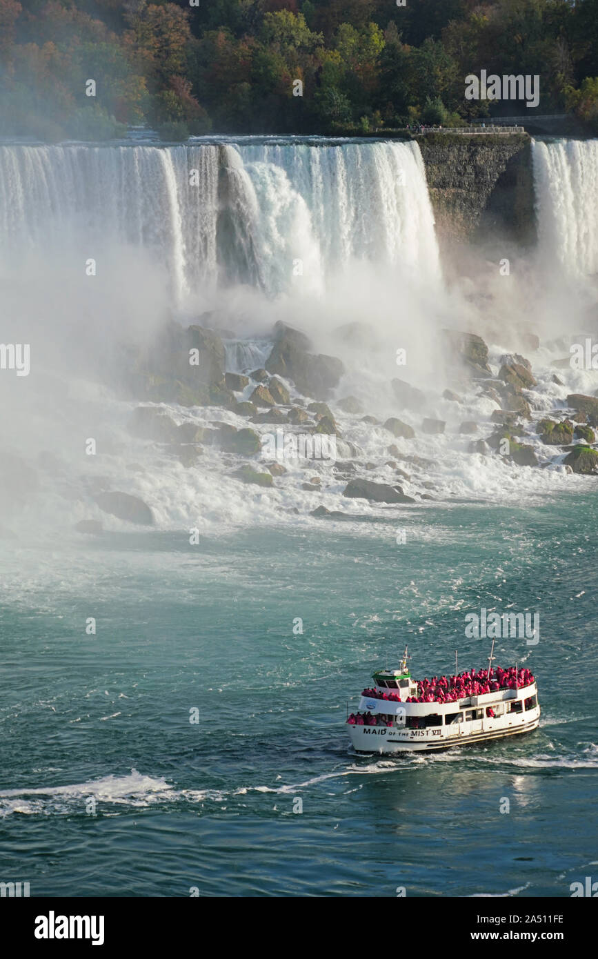 Niagara Falls Maid of the Mist tour Boote Stockfoto
