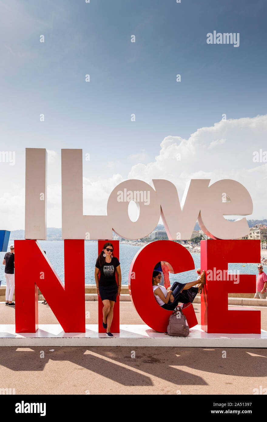 I Love Nice sign, Nice, France Stockfoto