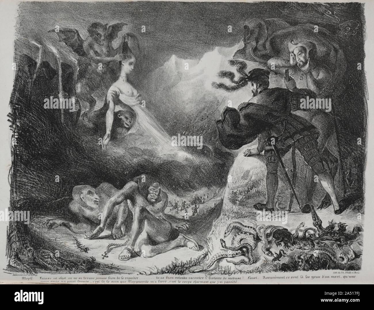 Illustrationen für Faust: Marguerite's Shadow" erscheint zu Faust, 1828. Stockfoto