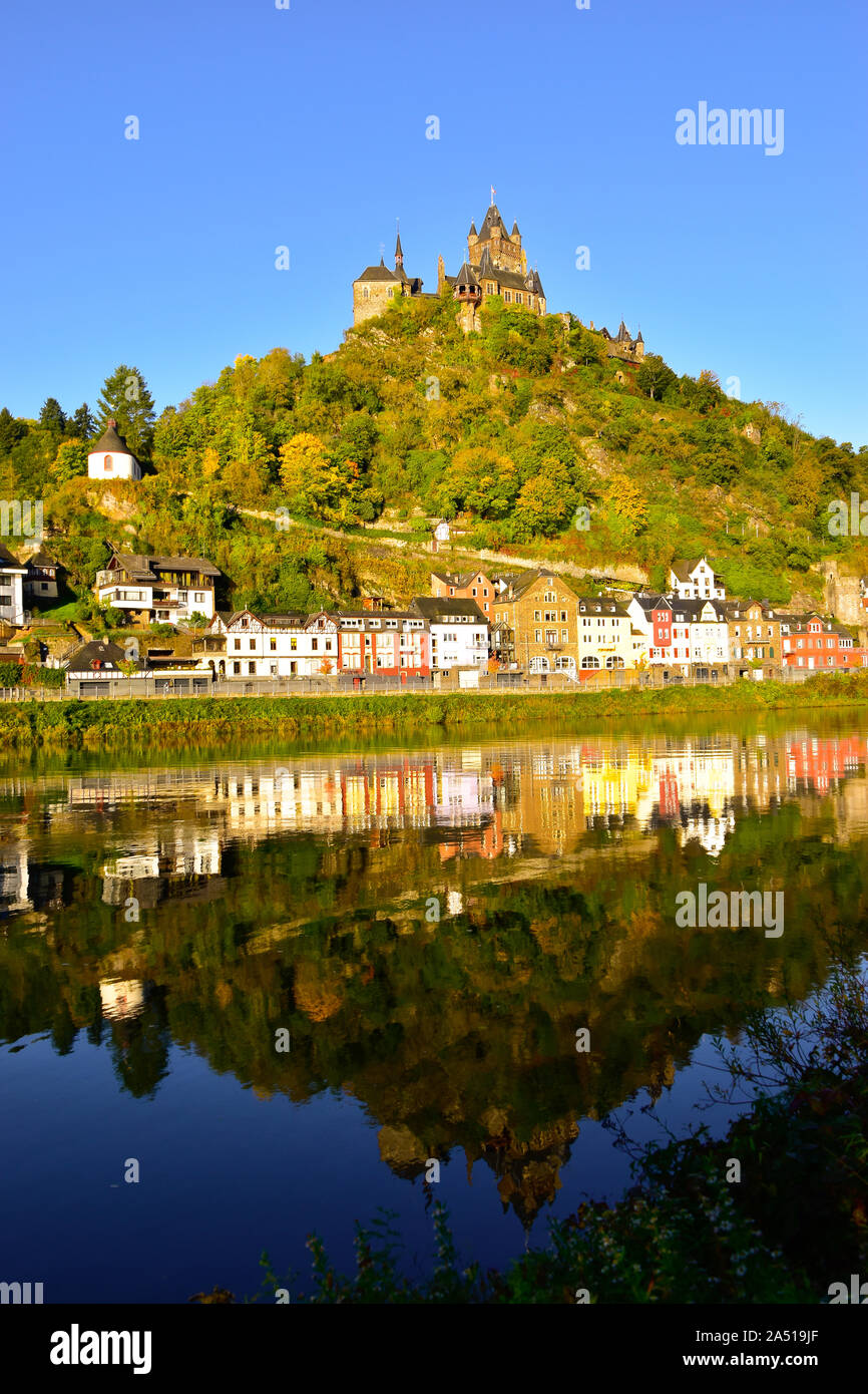 Stadt Cochem an der Mosel. Stockfoto