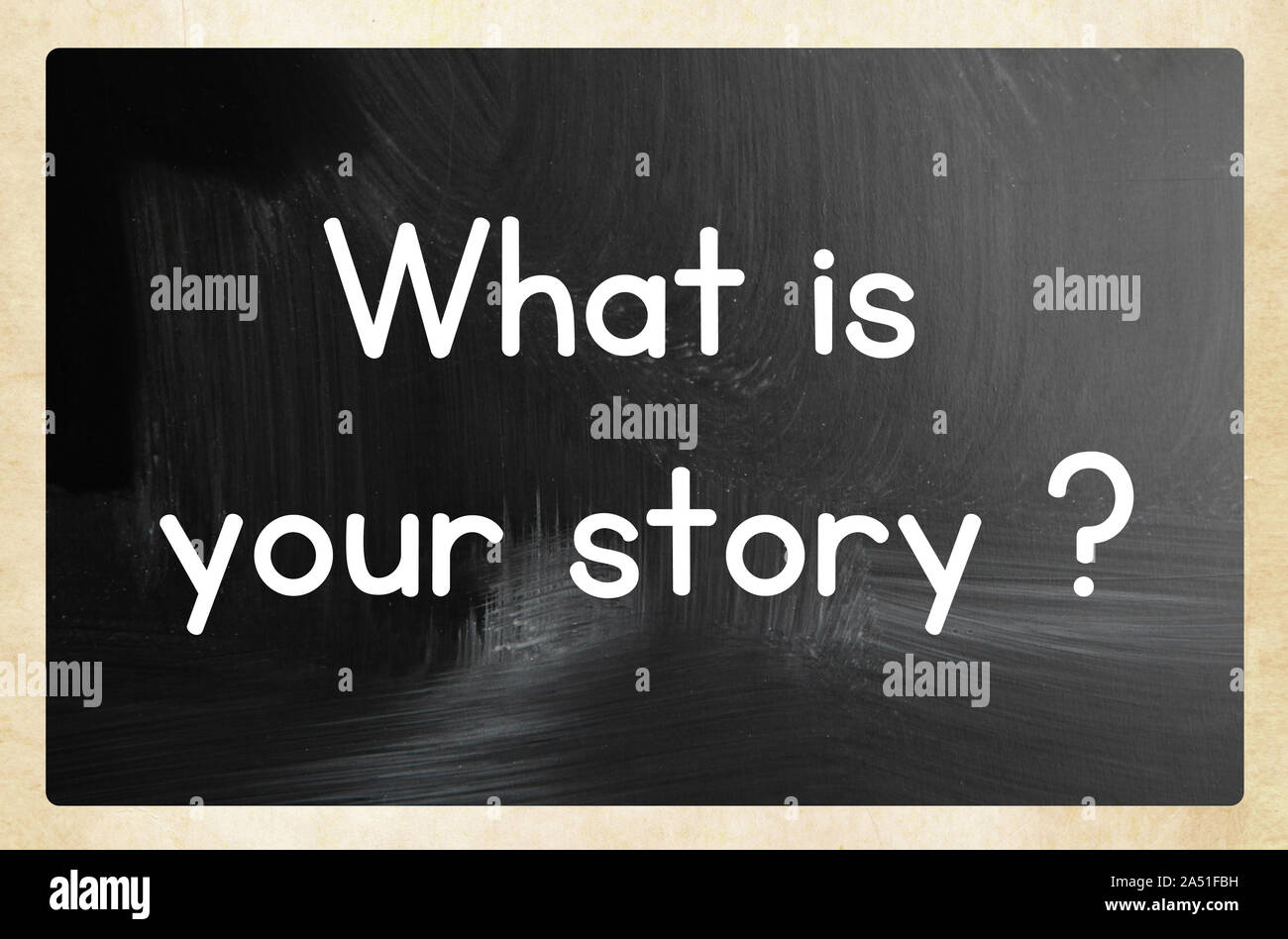 Was ist Ihre Geschichte? Stockfoto