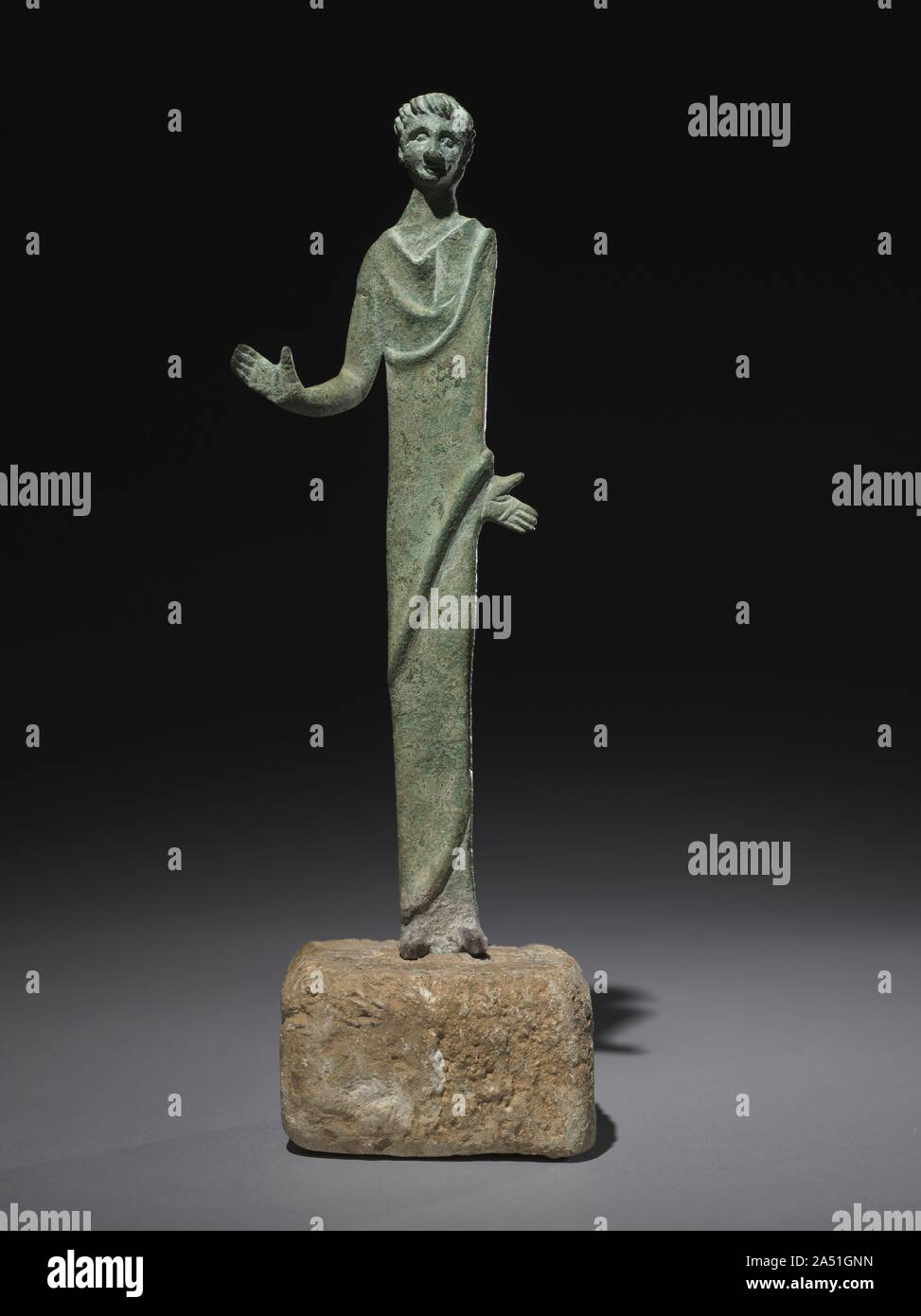 Männliche Votive Abbildung, 300s BC. Stockfoto