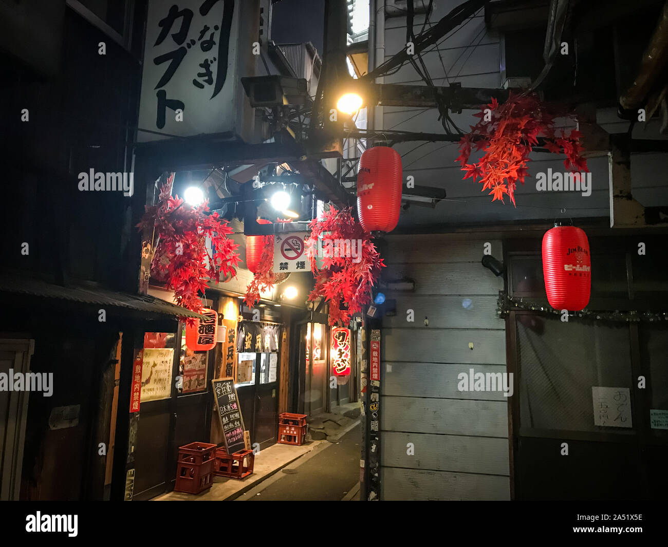 Traditionelle japanische Markthalle in Shinjuku Nachbarschaft. Stockfoto