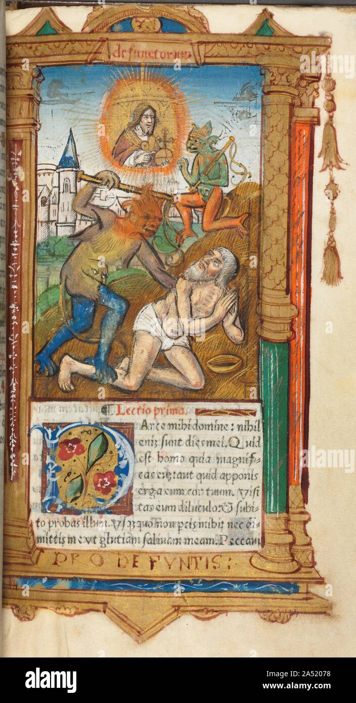 Gedruckte Buch der Stunden (Gebrauch von Rom): Fol, 78 r, Job, 1510. Stockfoto