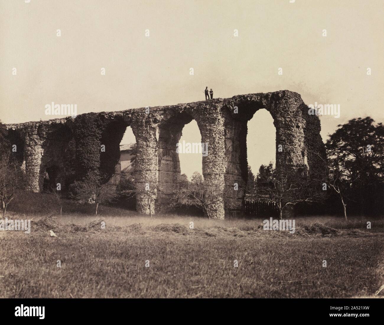 Römische Aquädukt, Beaunant, Frankreich, C. 1857. Stockfoto
