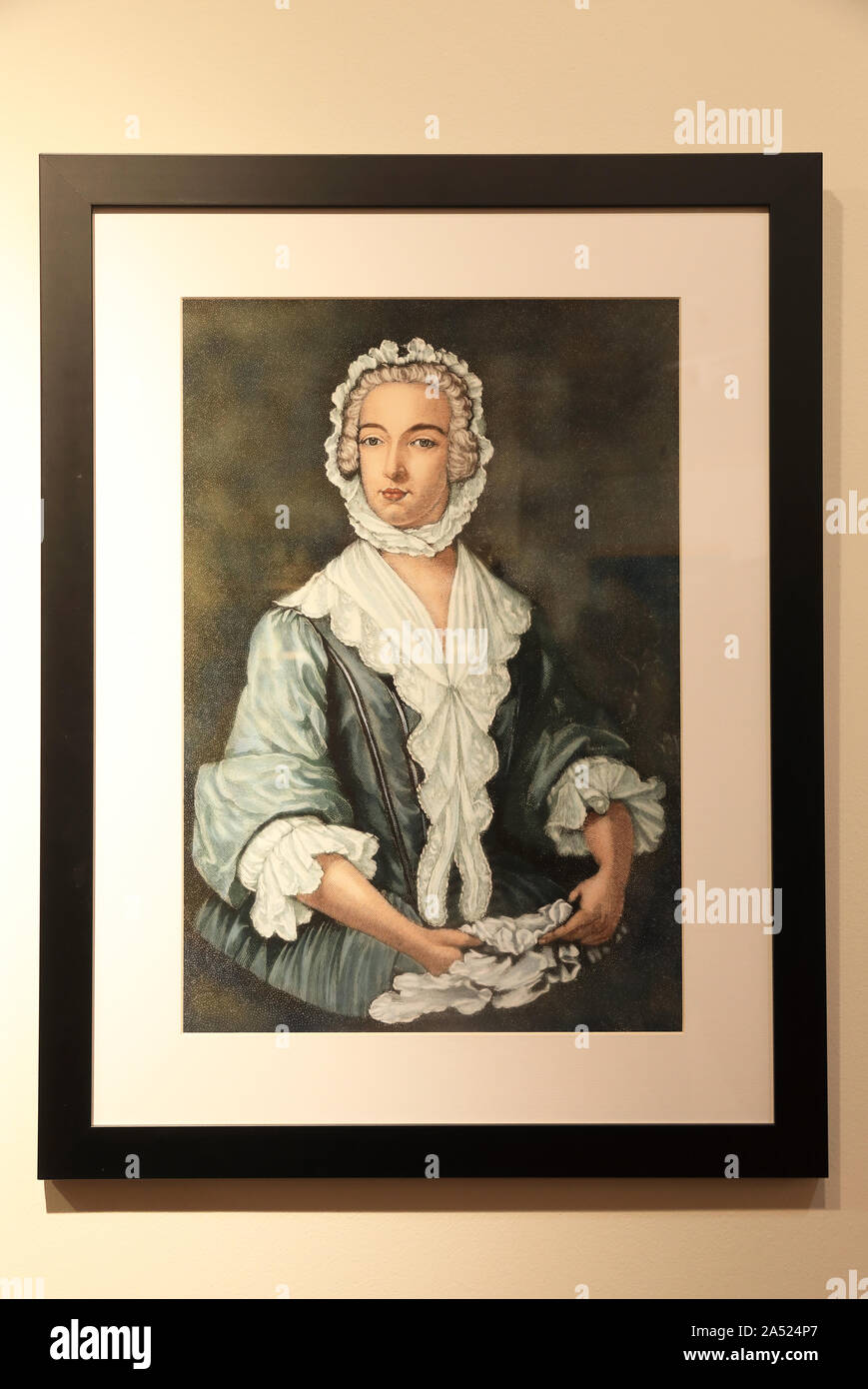 Portrait von lokalen Mädchen Flora MacDonald am Kildonan Museum, das von der South Uist historische Gesellschaft, auf den Äußeren Hebriden, Schottland, Großbritannien Stockfoto