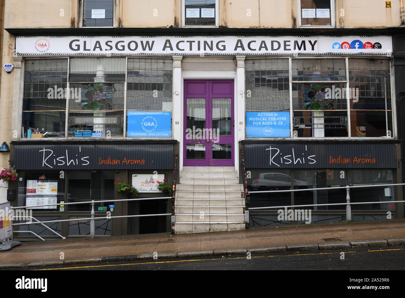 Die Glasgow Schauspielkunst Räumlichkeiten auf Bad St, Glasgow, Schottland, Großbritannien Stockfoto
