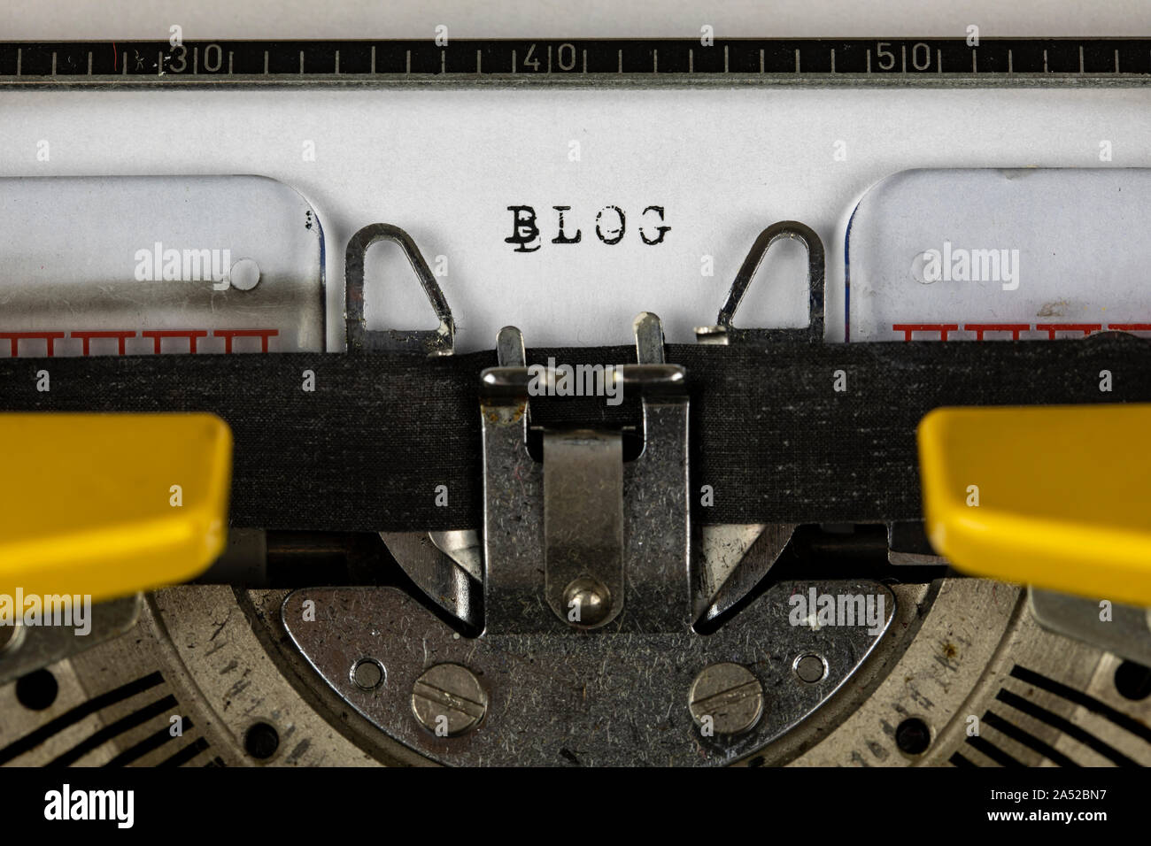Alte Schreibmaschine mit Text blog Stockfoto