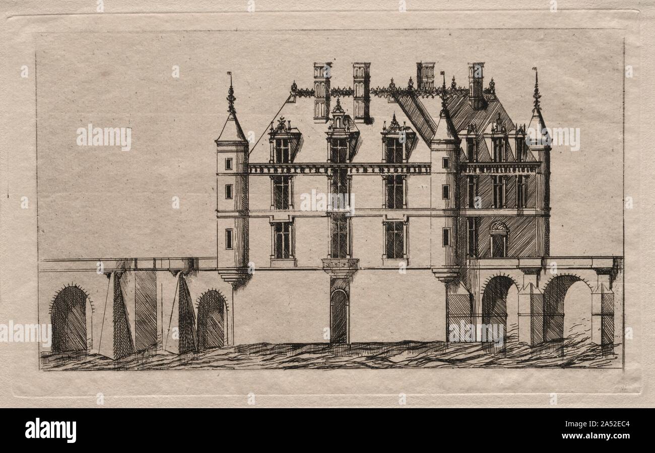 Schloss Chenonceau, 1856. Stockfoto