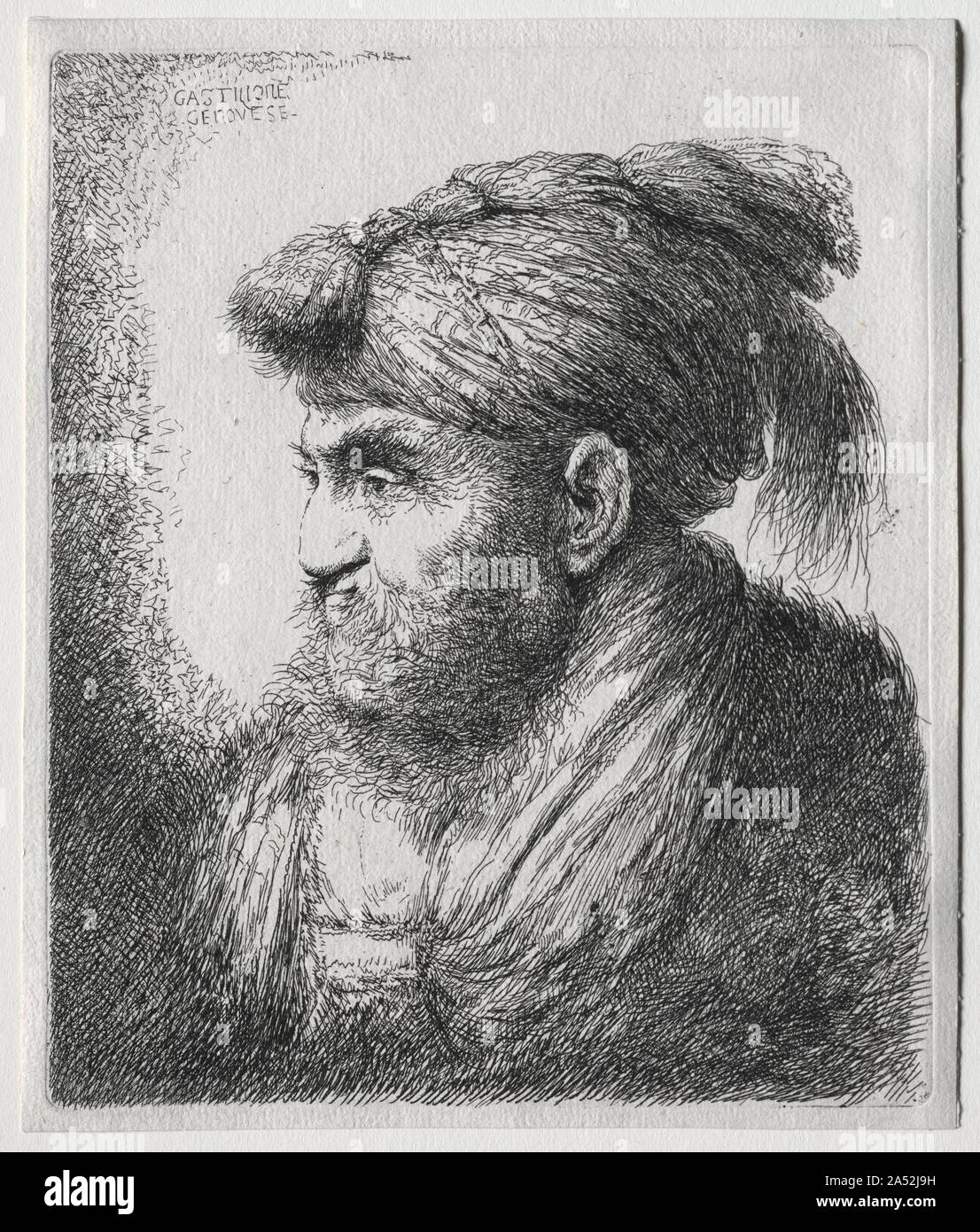 Die großen Köpfe der Männer in Orientalische Kopfbedeckung: ein Mann fast  im Profil und drehte sich nach links Stockfotografie - Alamy