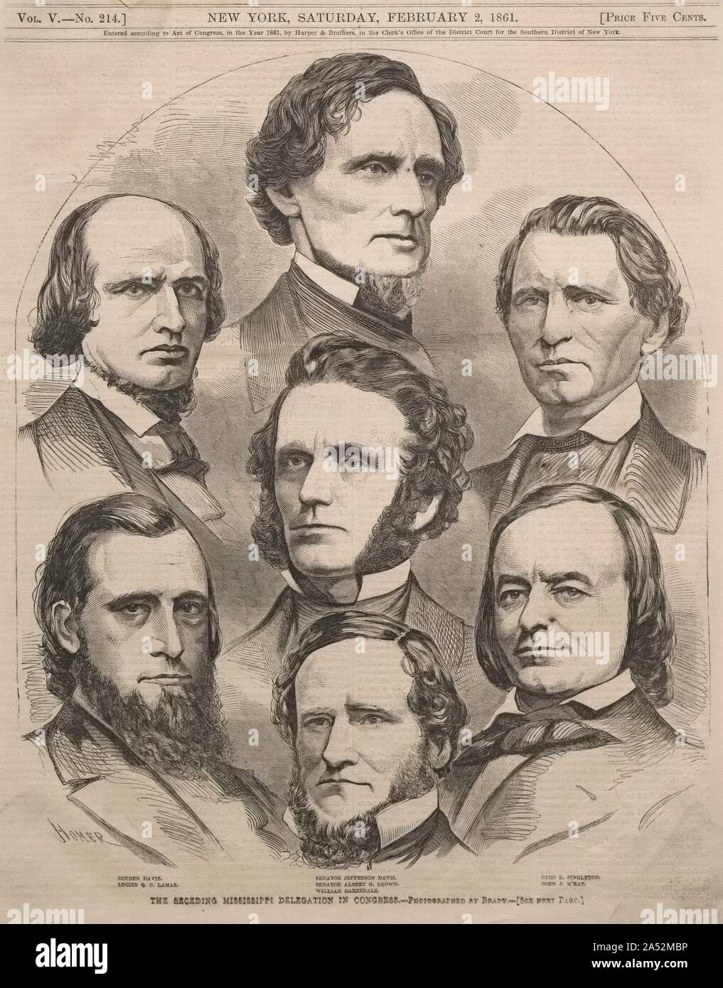 Die Trennung der Mississippi Delegation im Kongress, 1861. Stockfoto