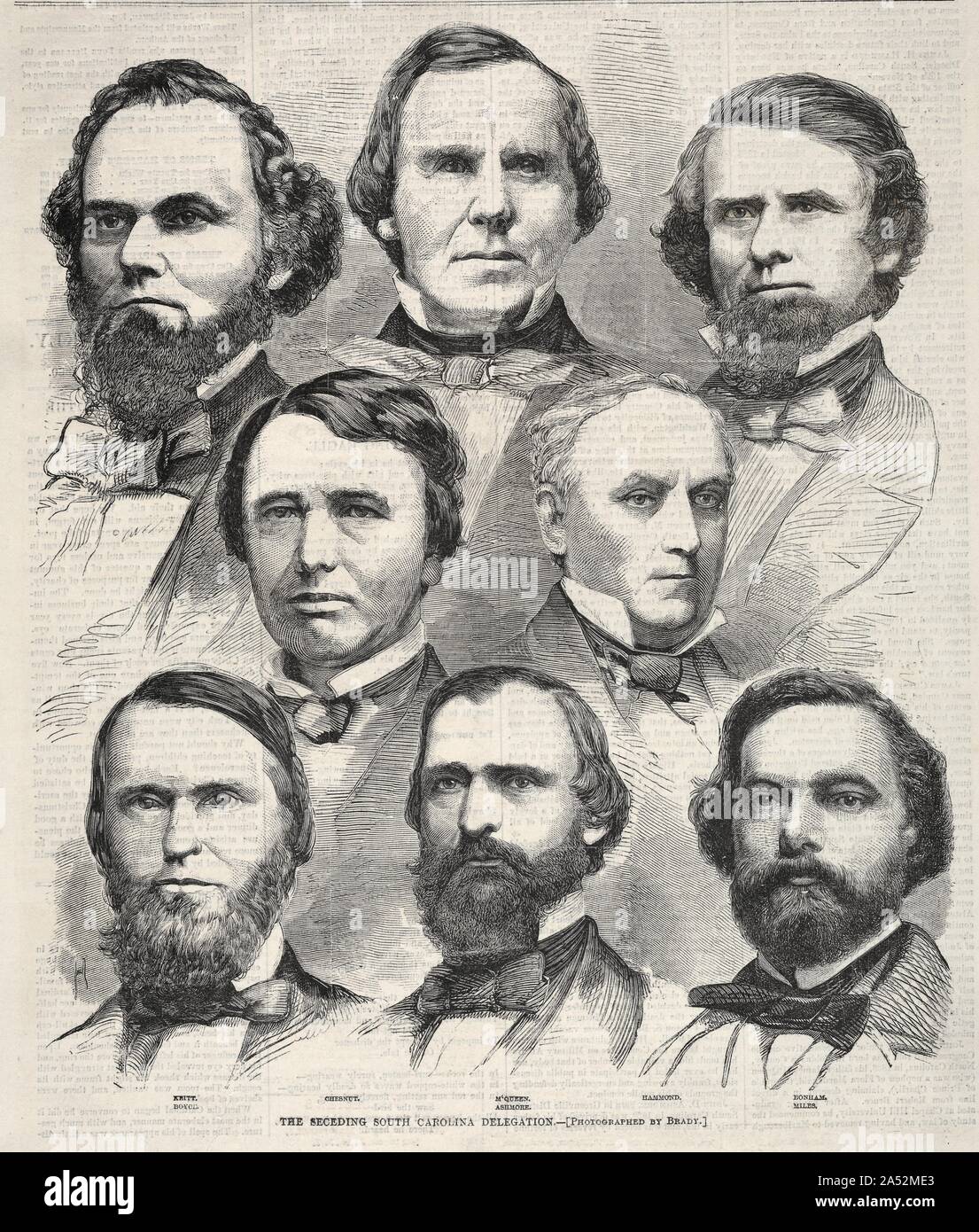 Die Trennung South Carolina Delegation, 1860. Stockfoto