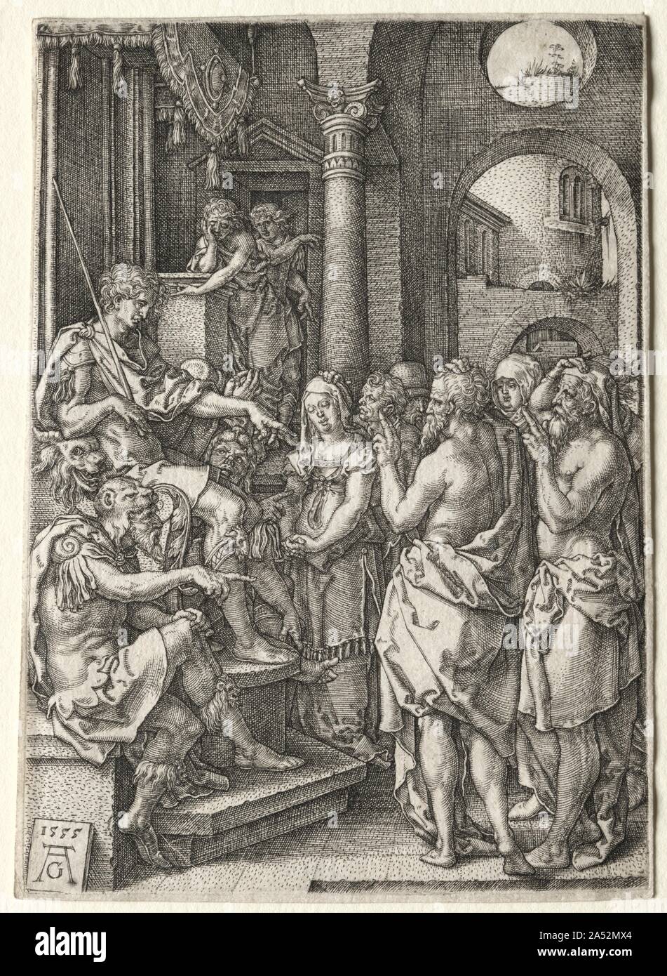 Die Geschichte von Susanna: Susanna, die des Ehebruchs angeklagt, 1555. Stockfoto