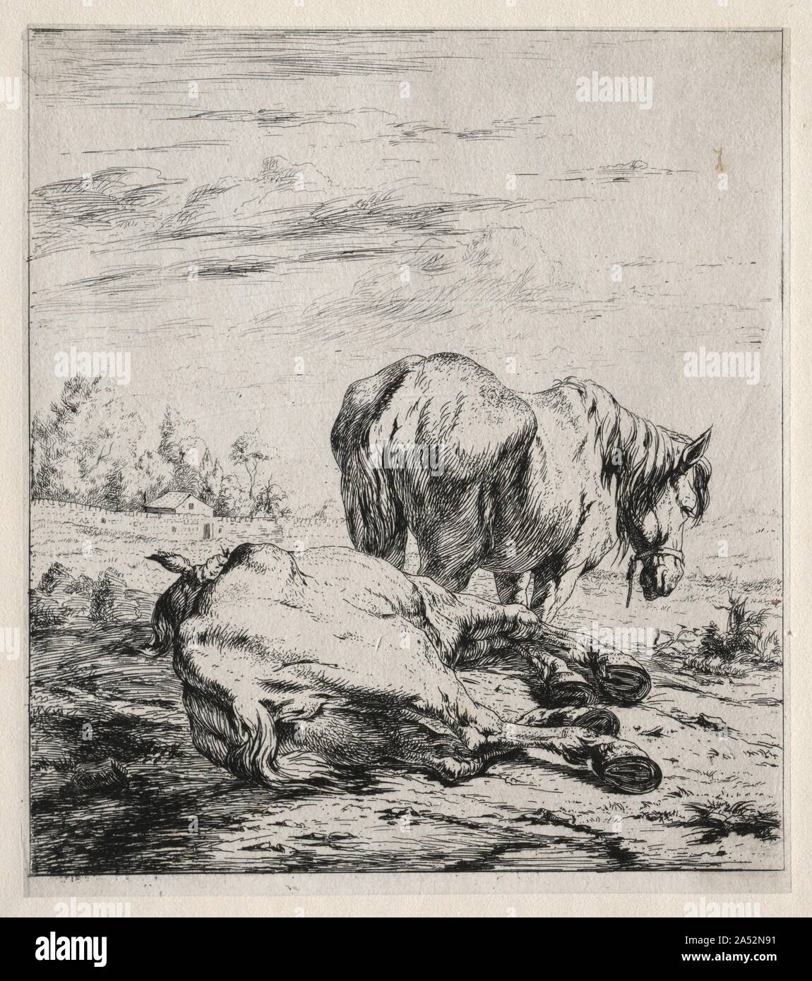 Die beiden Pferde, 1850. Stockfoto