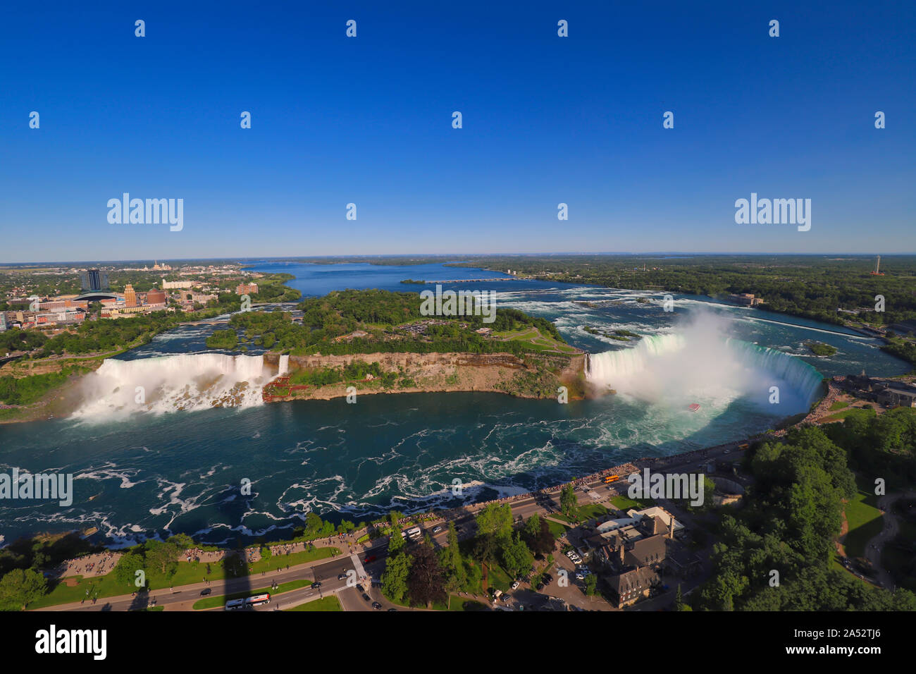 Die Luftaufnahme der Niagara Falls, Ontario, Kanada Stockfoto