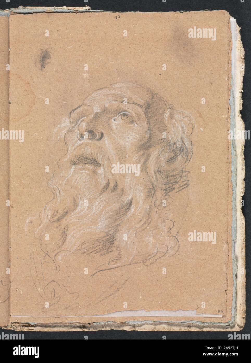 Verona Skizzenbuch: Männlichen Kopf (Seite 89), 1760. Stockfoto