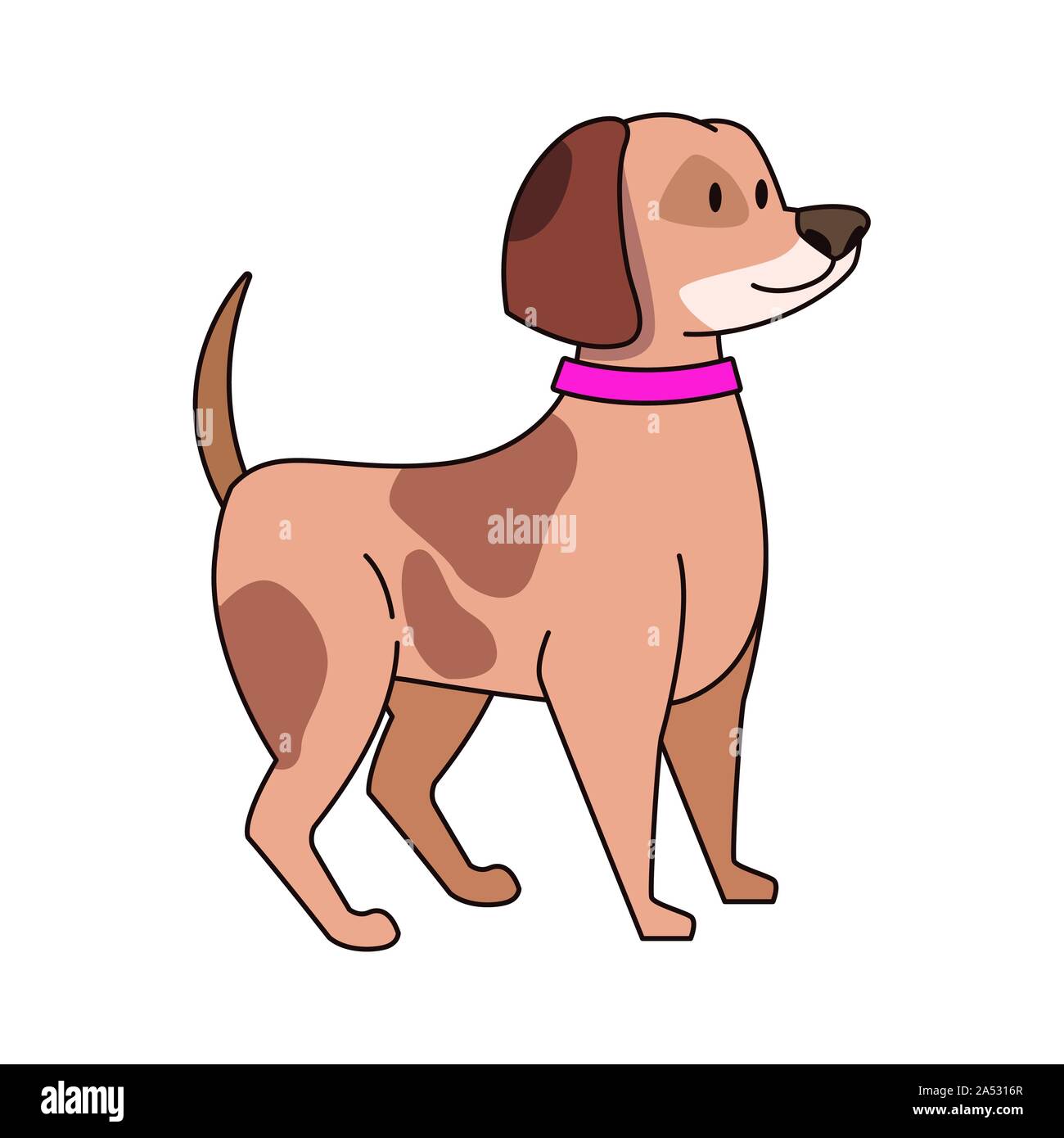 Süßer Hund mit Halsband Symbol Stock Vektor