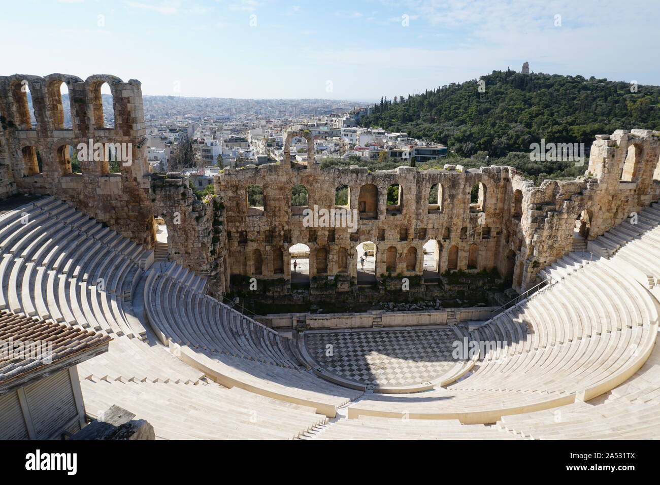 Odeon des Herodes Atticus, einem antiken Theater an der südwestlichen Hang der Akropolis, Athen, Griechenland Stockfoto