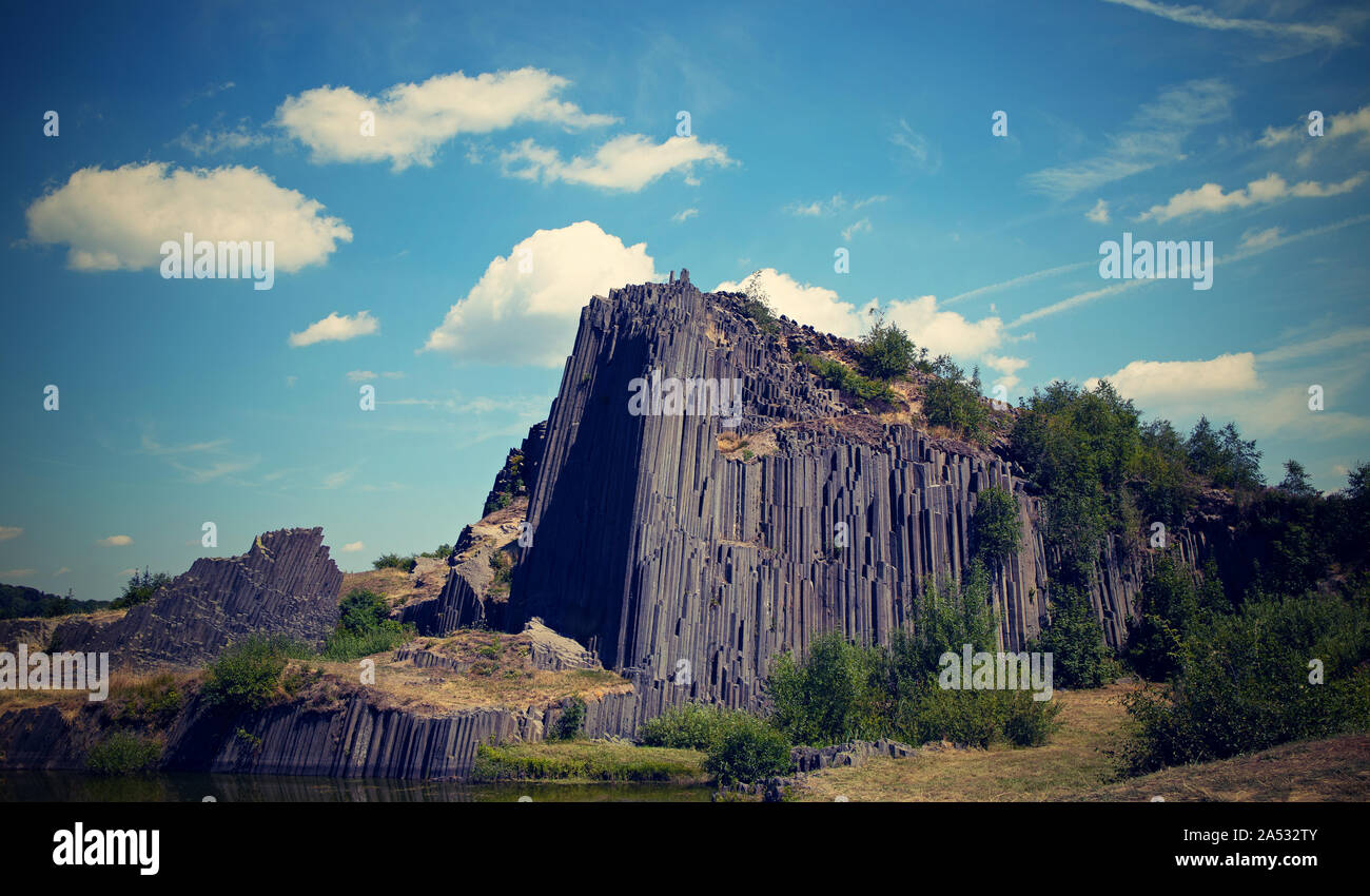 Panská Skála - Faszinierende Rock in Nordböhmen, einzigartige Felsen in der Tschechischen Republik, einzigartige Rock formen, archäologischen Phänomen Stockfoto