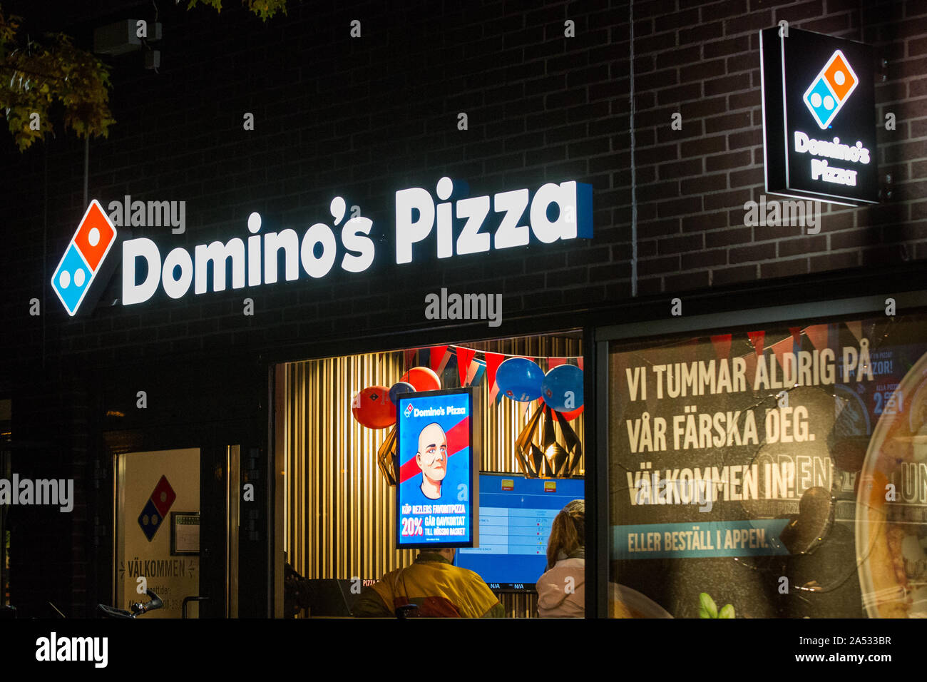 Amerikanische multinationale Pizza Restaurant kette Domino's Pizza in Göteborg. Stockfoto