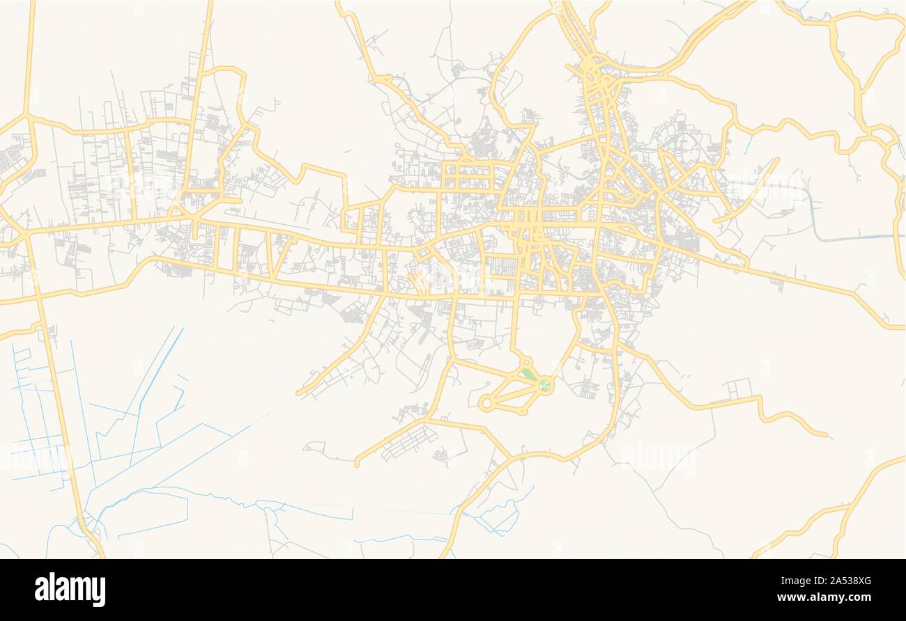 Druckbarer Stadtplan Banjarbaru, Provinz South Kalimantan, Indonesien. Karte Vorlage für die geschäftliche Nutzung. Stock Vektor