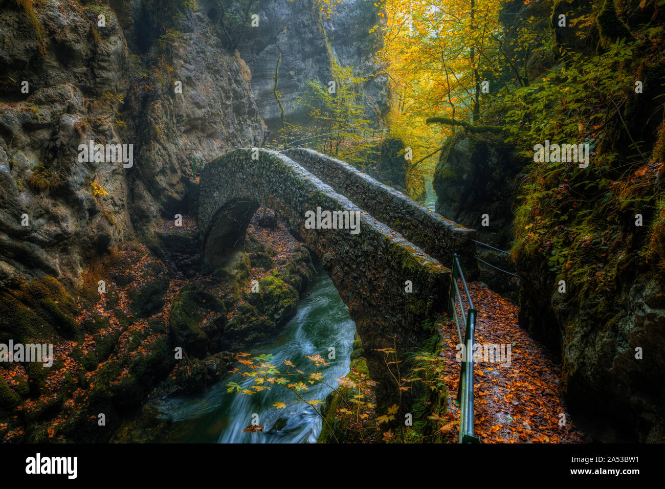 Gorges de l'Areuse, Noirague, Neuchatel, Schweiz, Europa Stockfoto