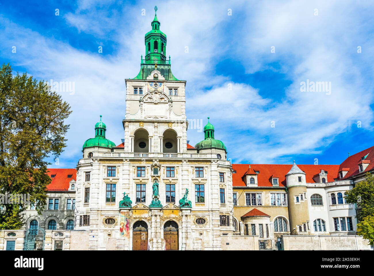 Blick auf das Bayerische Nationalmuseum in München, Deutschland Stockfoto
