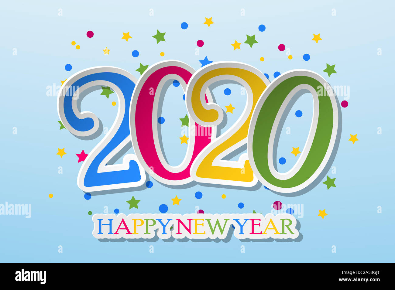 Frohes neues Jahr 2020 das Banner. Frohes Neues Jahr 2020 Design Patter. Vector Illustration Stockfoto