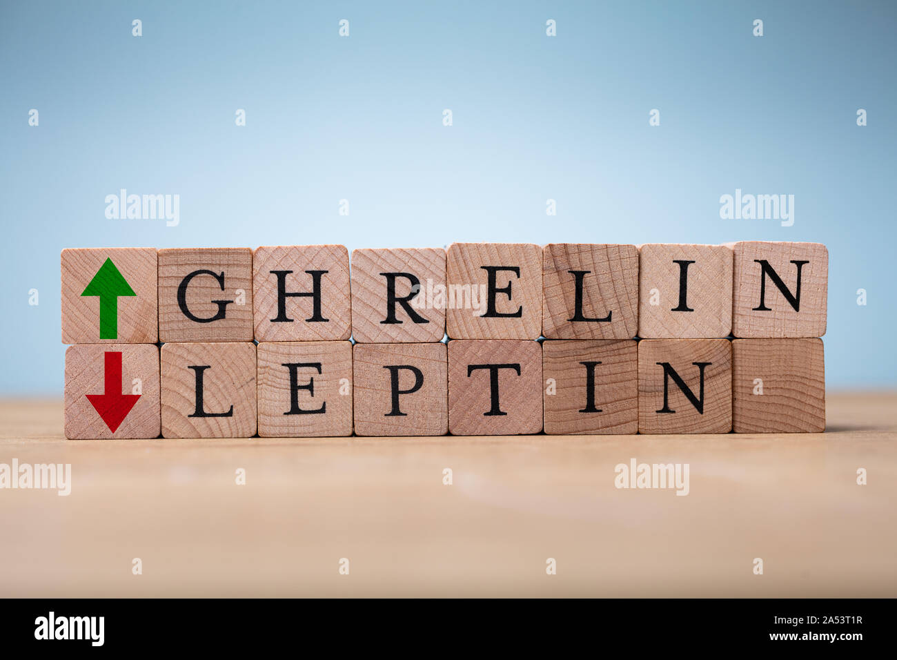 Ghrelin, Leptin Hormone steuern Hunger Ebenen Stockfoto