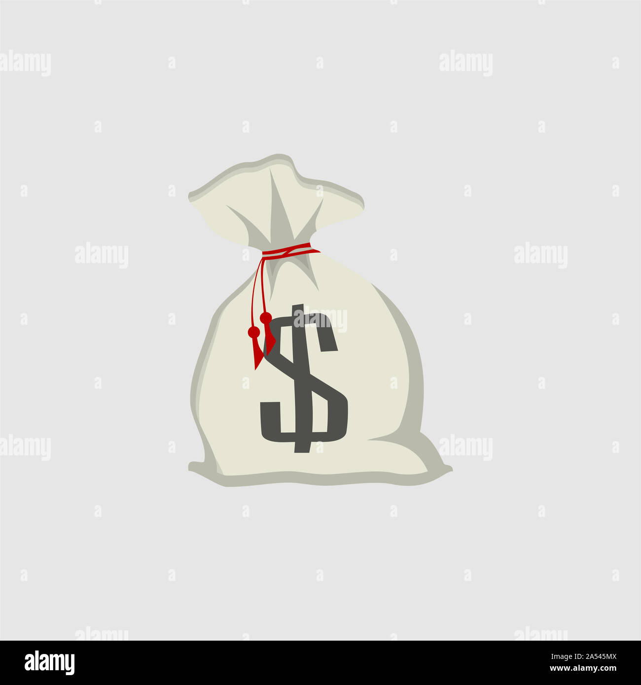 Geld Beutel mit Dollar Symbol Vektor Cartoon Stockfoto