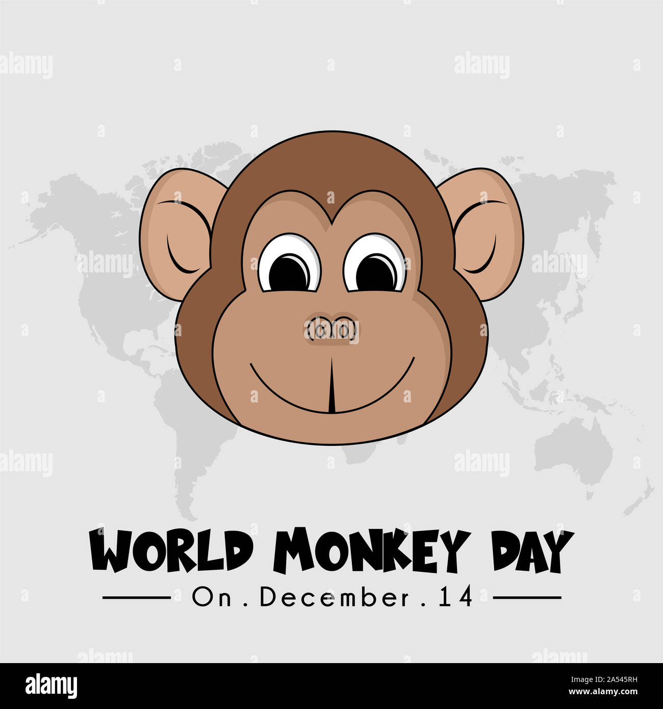 World Monkey Tag mit Affengesicht Vektor Cartoon Stockfoto