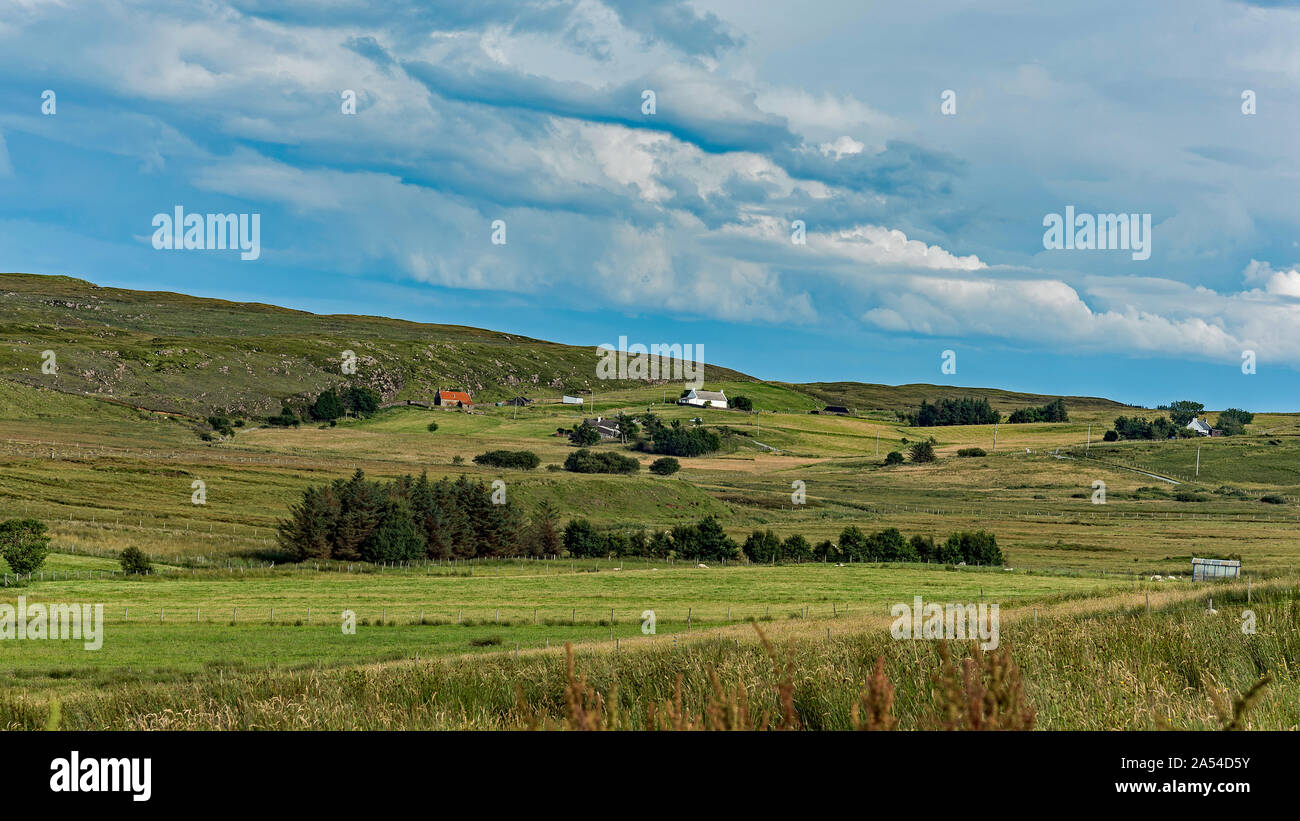 Bauernhäuser und Aussicht, Marishadder, Culnacnoc, Isle of Skye Stockfoto