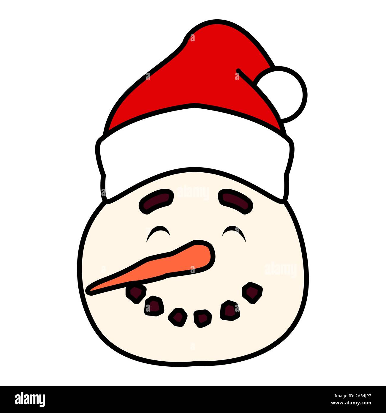 Leiter der Schneemann mit Hut auf weißem Hintergrund Vector Illustration Design Stock Vektor