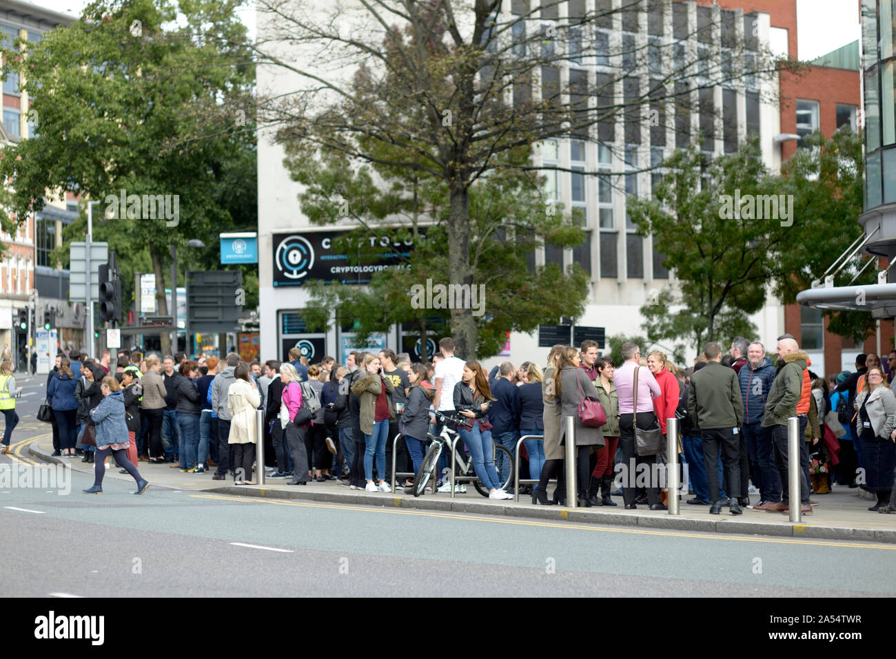 Die Mitarbeiter auf der Straße für Brand, in Nottingham. Stockfoto